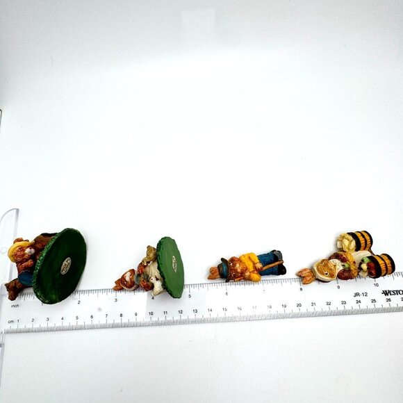 Miniature Vtg Rabbit Bunny Country Farm Easter Vtg THT 1991 Set of 4 Resin - Picture 3 of 13